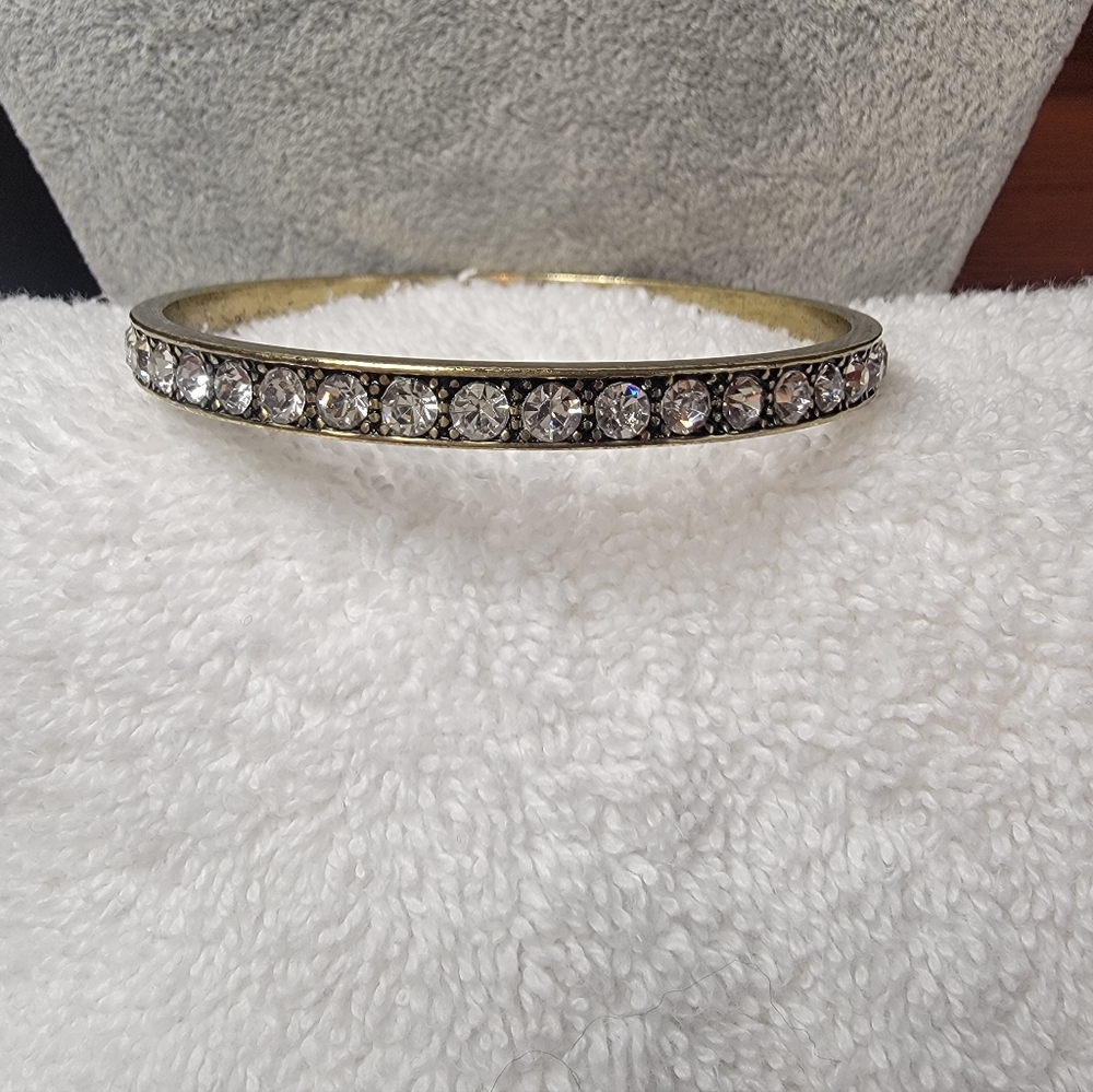 ☀️SALE Charming Charlie Brass/Gold-toned w/Rhinestones Bangle/Bracelet